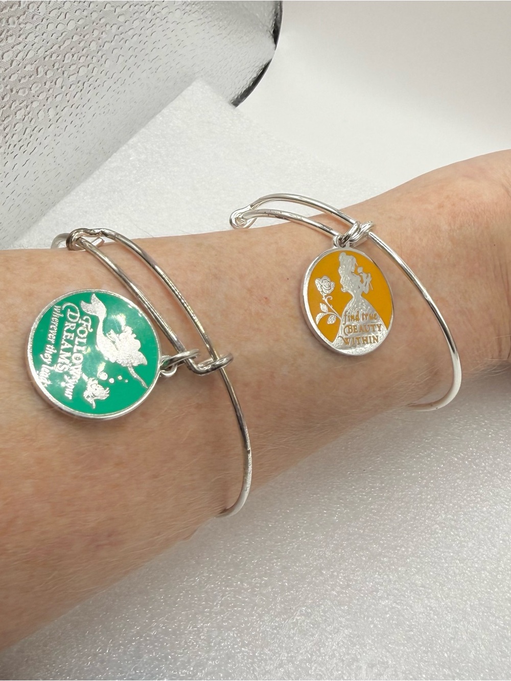 Alex and Ani Disney "Belle" bangle Disney Parks Ariel "Follow Your Dreams